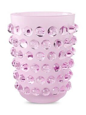 Lalique Mossi Vase, Pink Luster  NEW